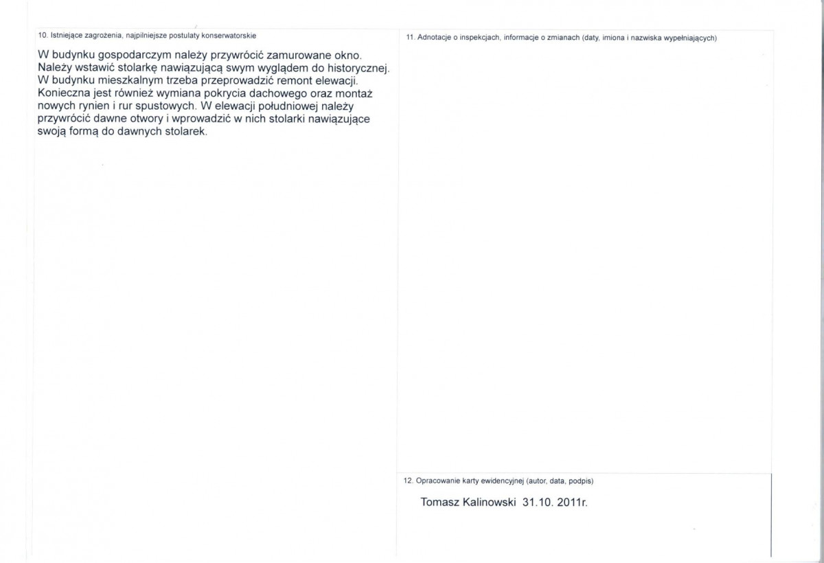 KEZN - Karta obiektu niewpisanego do rejestru, skan nr 2