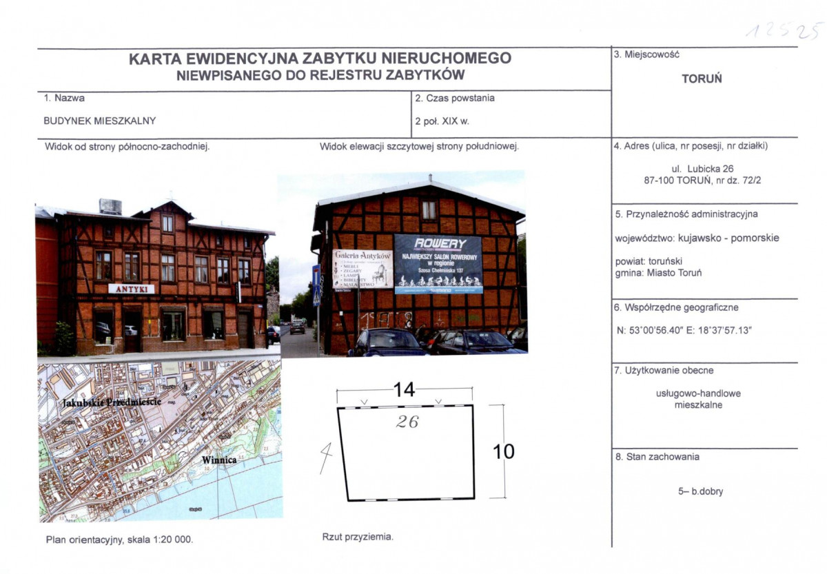 KEZN - Karta obiektu niewpisanego do rejestru, skan nr 1