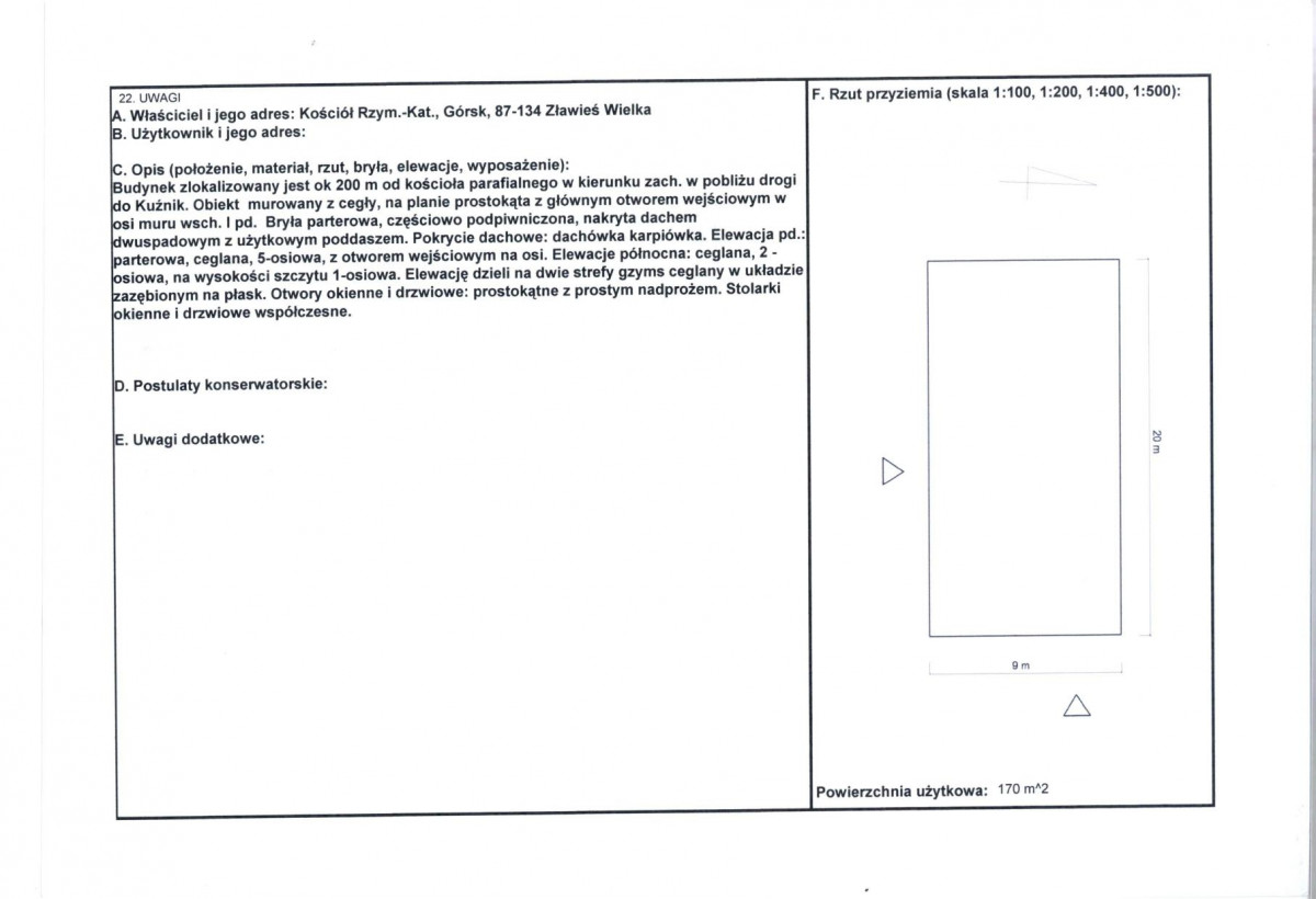 KEZN - Karta obiektu niewpisanego do rejestru, skan nr 2