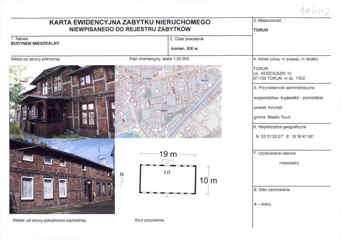 KEZN - Karta obiektu niewpisanego do rejestru, skan nr 1