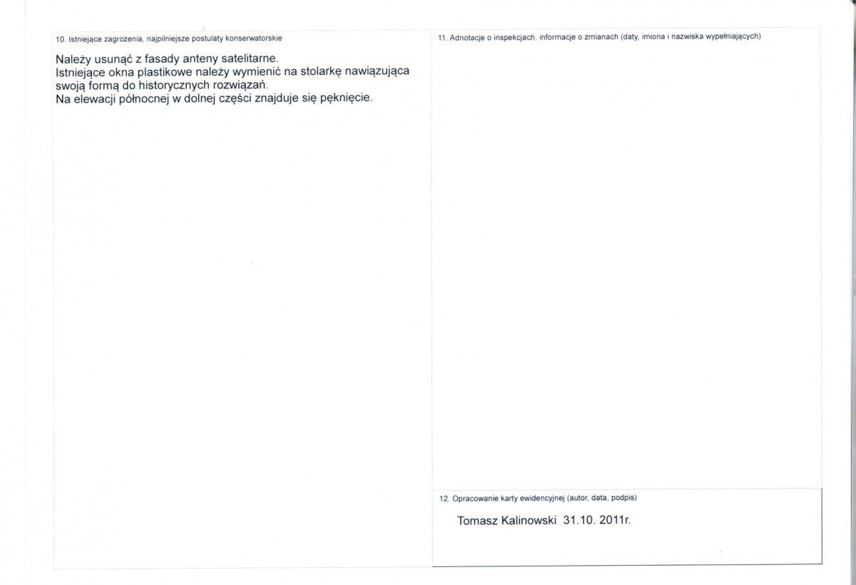 KEZN - Karta obiektu niewpisanego do rejestru, skan nr 2