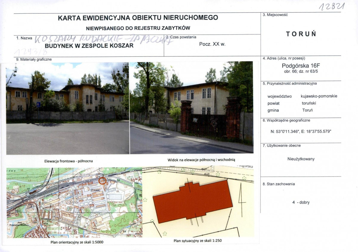 KEZN - Karta obiektu niewpisanego do rejestru, skan nr 1
