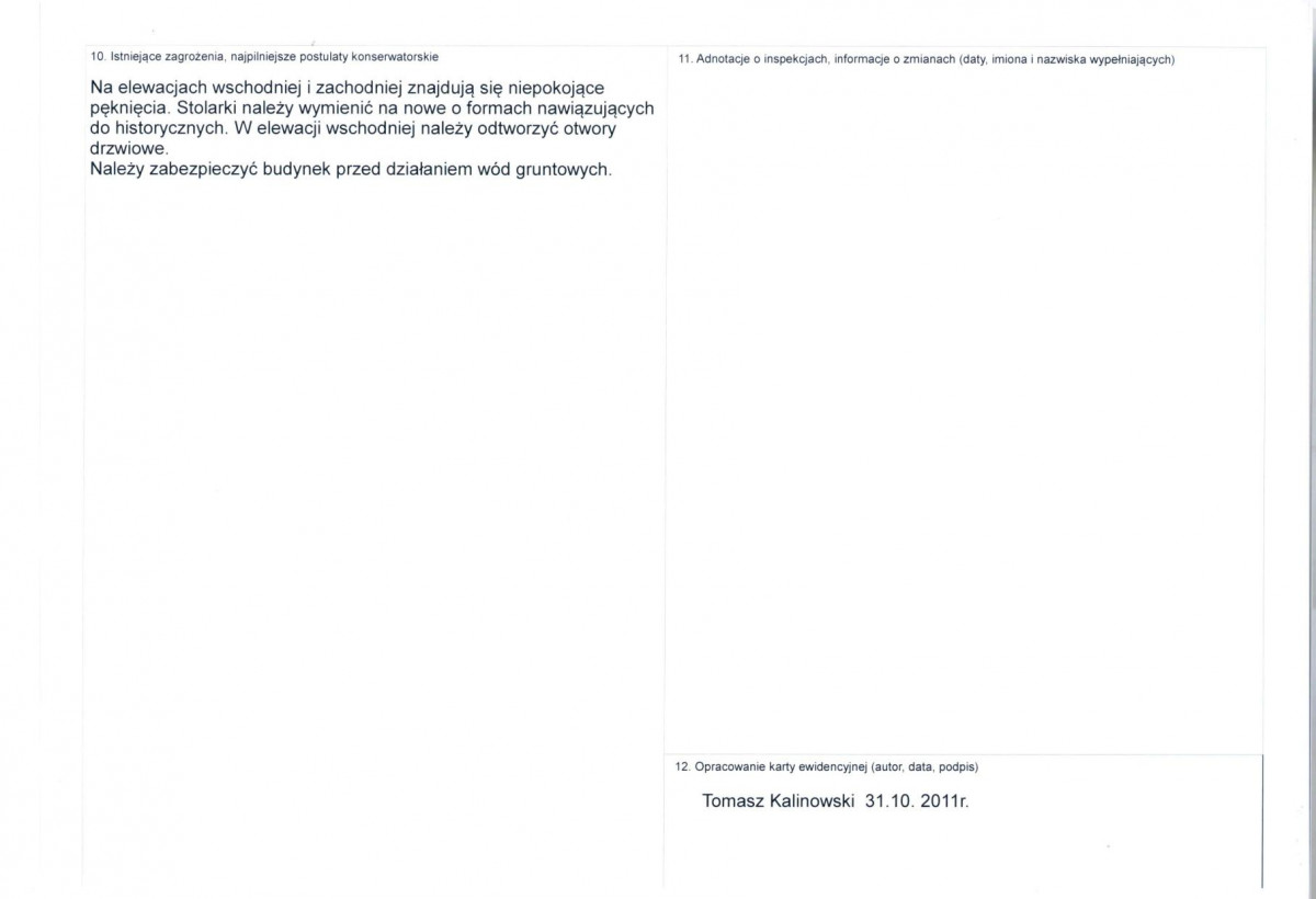 KEZN - Karta obiektu niewpisanego do rejestru, skan nr 2