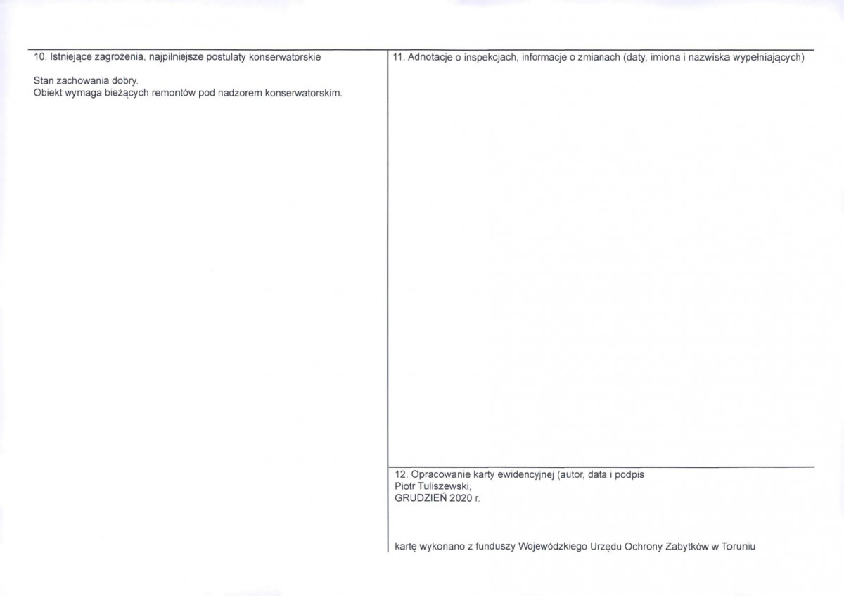 KEZN - Karta obiektu niewpisanego do rejestru, skan nr 2