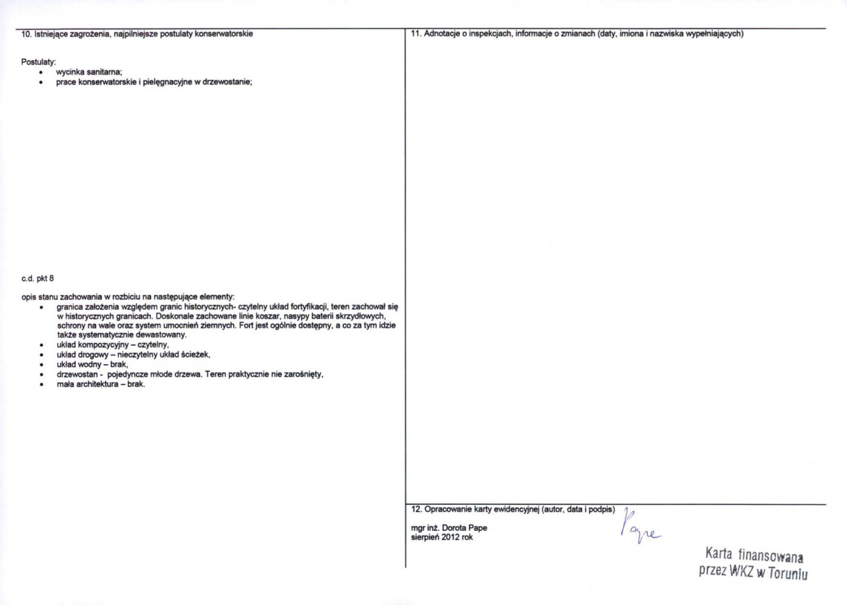 KEZN - Karta obiektu niewpisanego do rejestru, skan nr 2