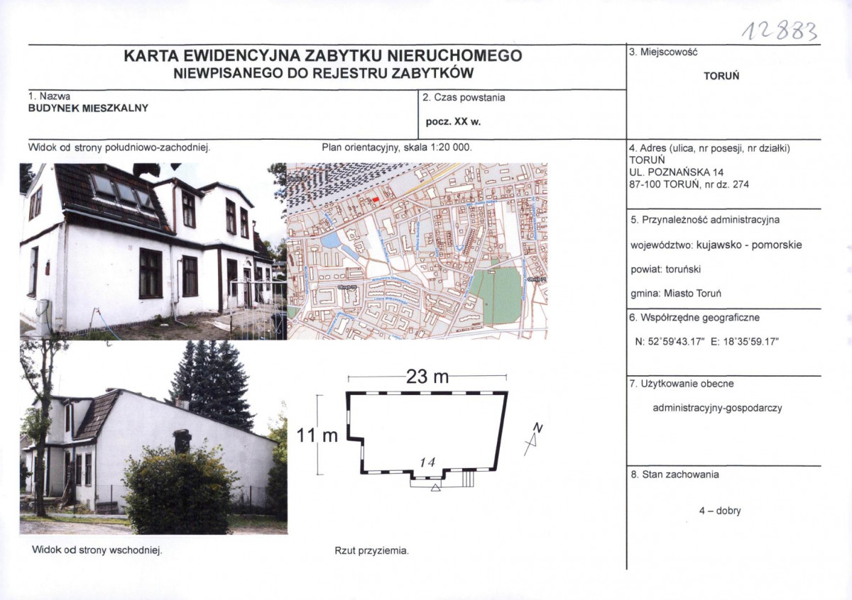 KEZN - Karta obiektu niewpisanego do rejestru, skan nr 1