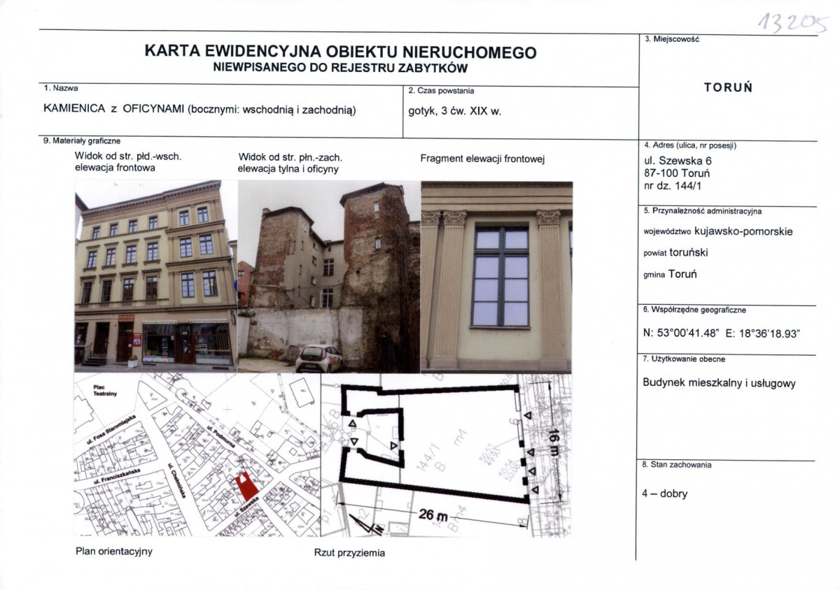 KEZN - Karta obiektu niewpisanego do rejestru, skan nr 1