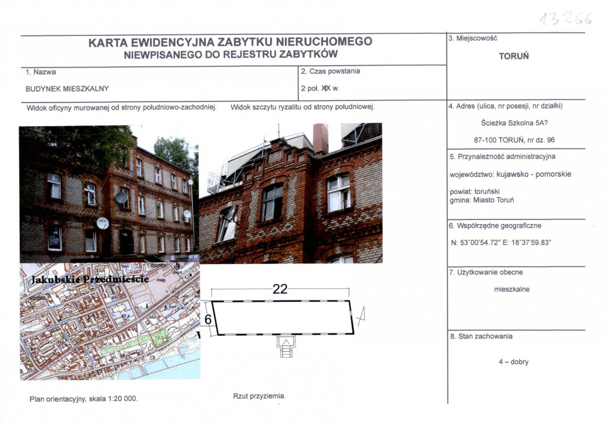 KEZN - Karta obiektu niewpisanego do rejestru, skan nr 1
