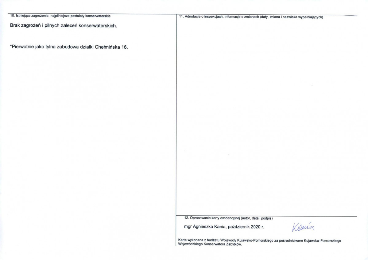 KEZN - Karta obiektu niewpisanego do rejestru, skan nr 2