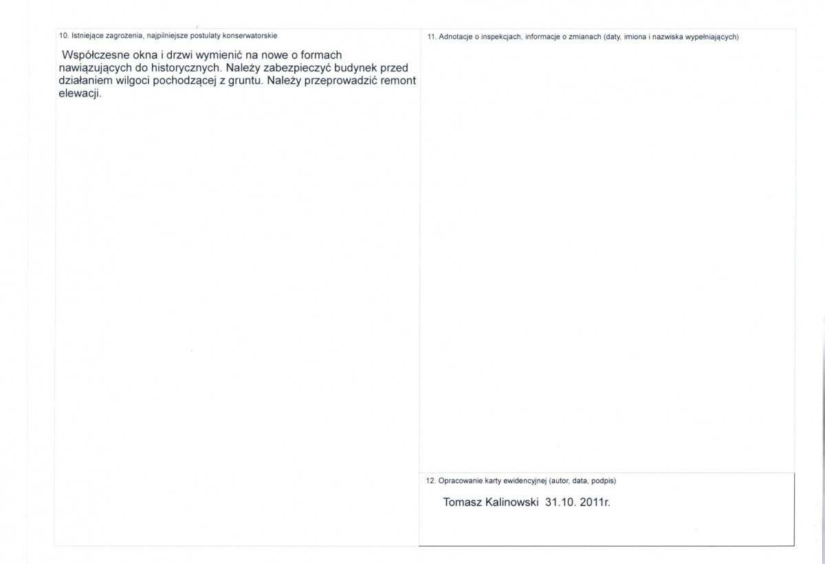 KEZN - Karta obiektu niewpisanego do rejestru, skan nr 2