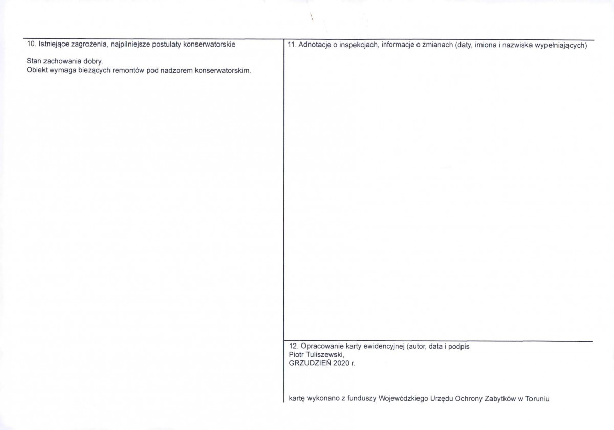 KEZN - Karta obiektu niewpisanego do rejestru, skan nr 2