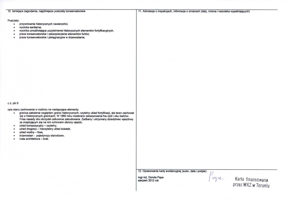 KEZN - Karta obiektu niewpisanego do rejestru, skan nr 2