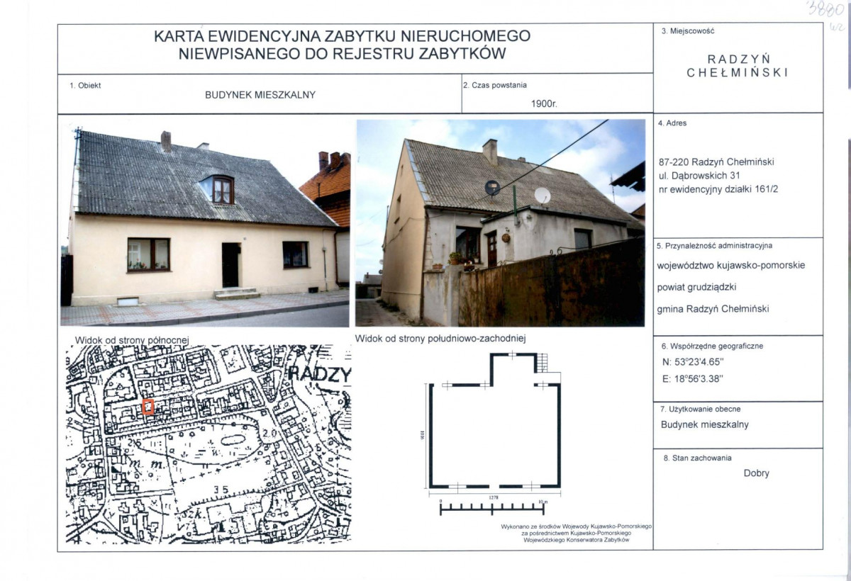 KEZN - Karta obiektu niewpisanego do rejestru, skan nr 1