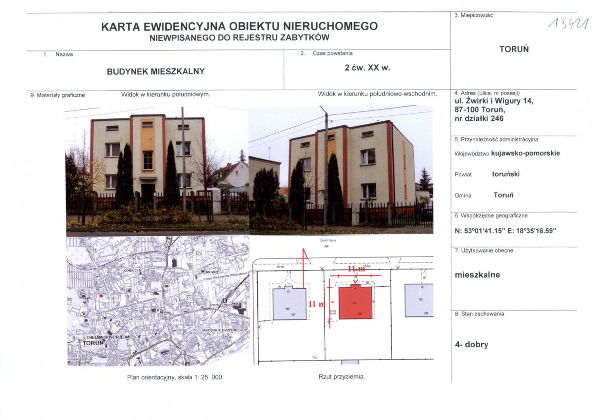 KEZN - Karta obiektu niewpisanego do rejestru, skan nr 1