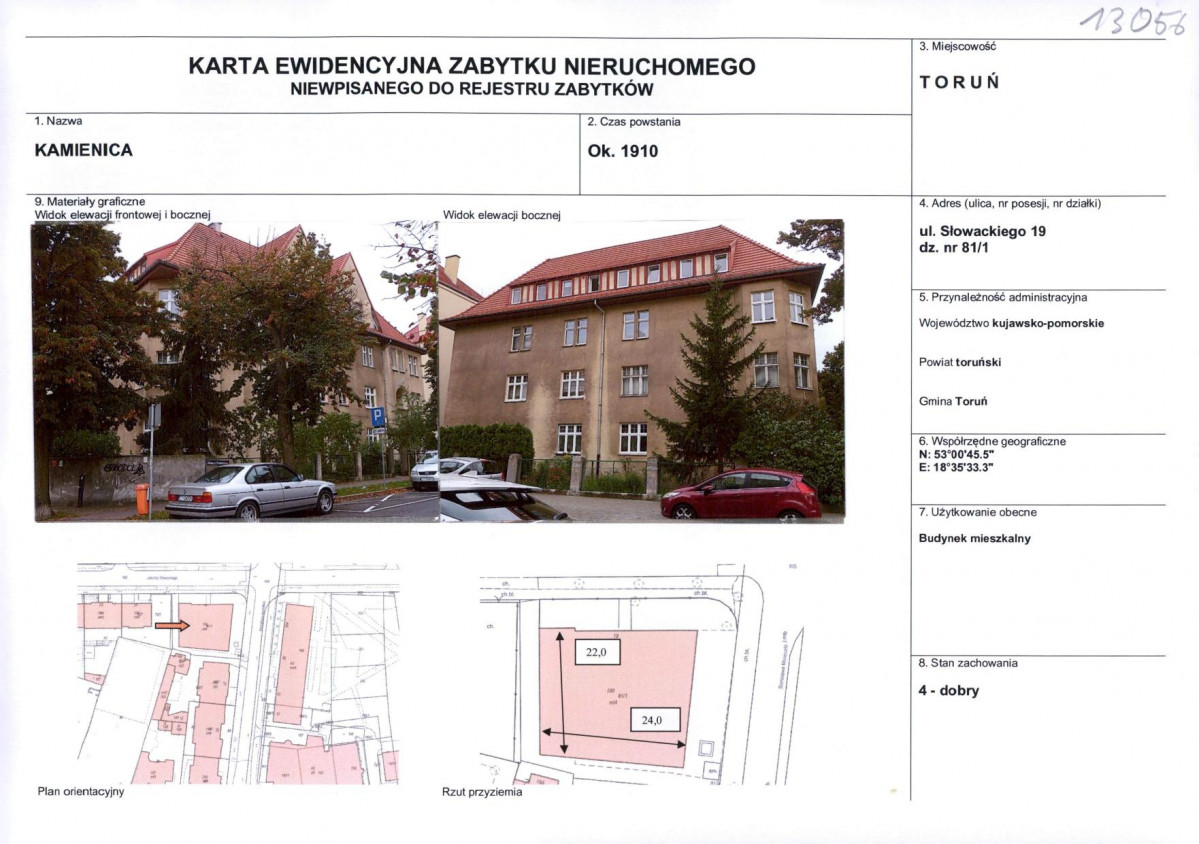 KEZN - Karta obiektu niewpisanego do rejestru, skan nr 1