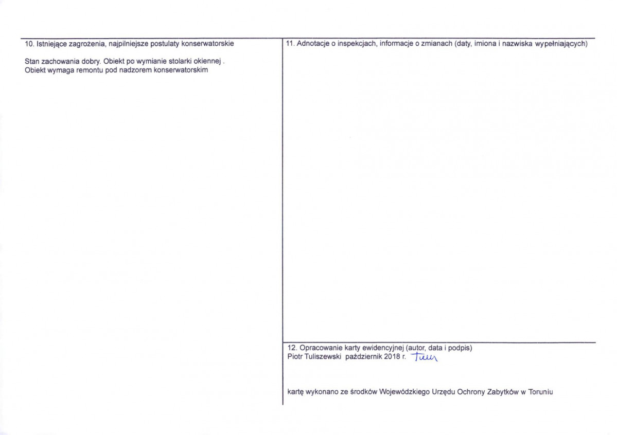 KEZN - Karta obiektu niewpisanego do rejestru, skan nr 2