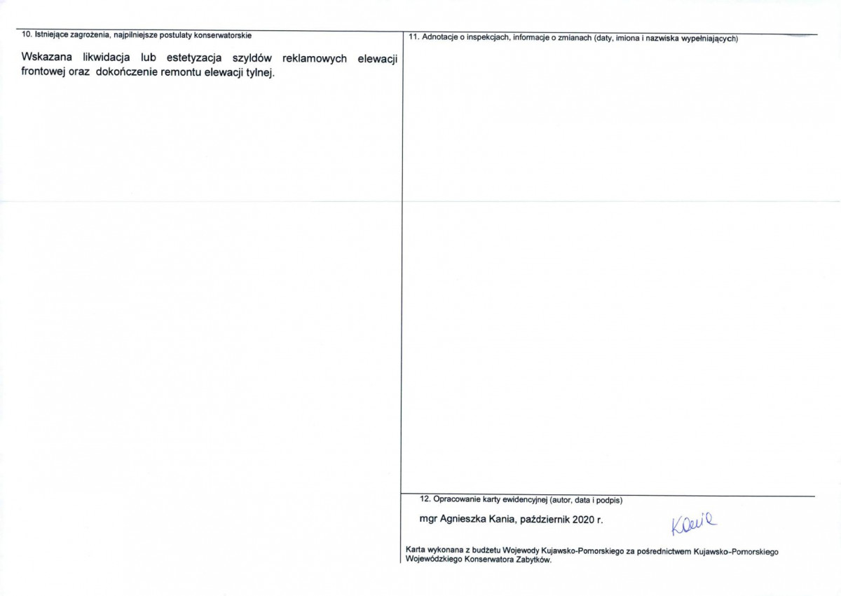 KEZN - Karta obiektu niewpisanego do rejestru, skan nr 2
