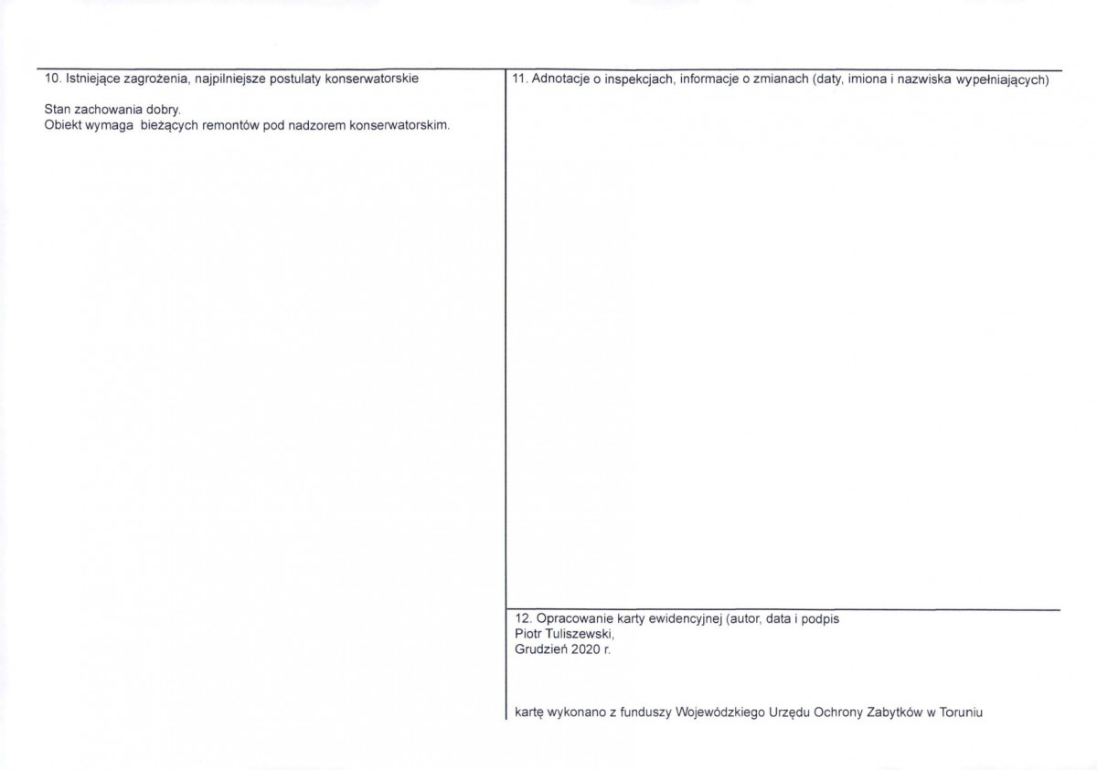 KEZN - Karta obiektu niewpisanego do rejestru, skan nr 2