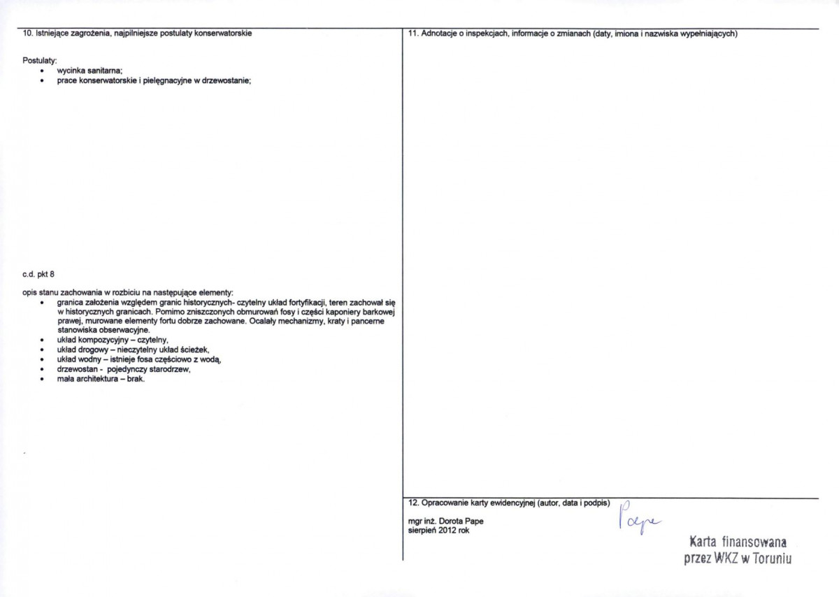 KEZN - Karta obiektu niewpisanego do rejestru, skan nr 2