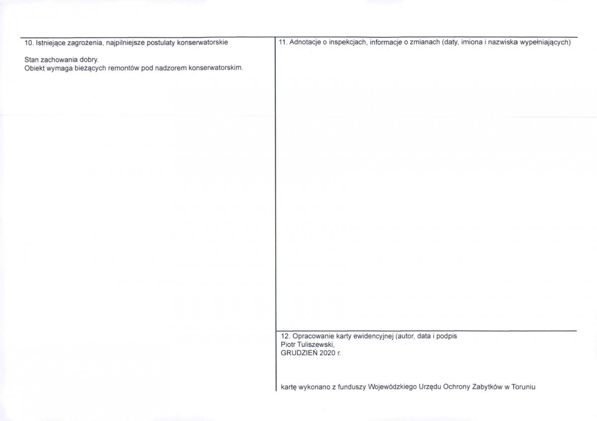 KEZN - Karta obiektu niewpisanego do rejestru, skan nr 2