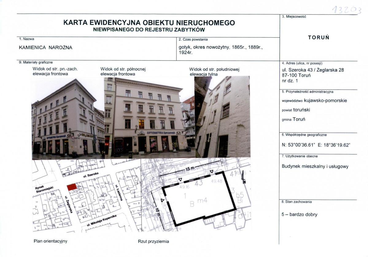 KEZN - Karta obiektu niewpisanego do rejestru, skan nr 1