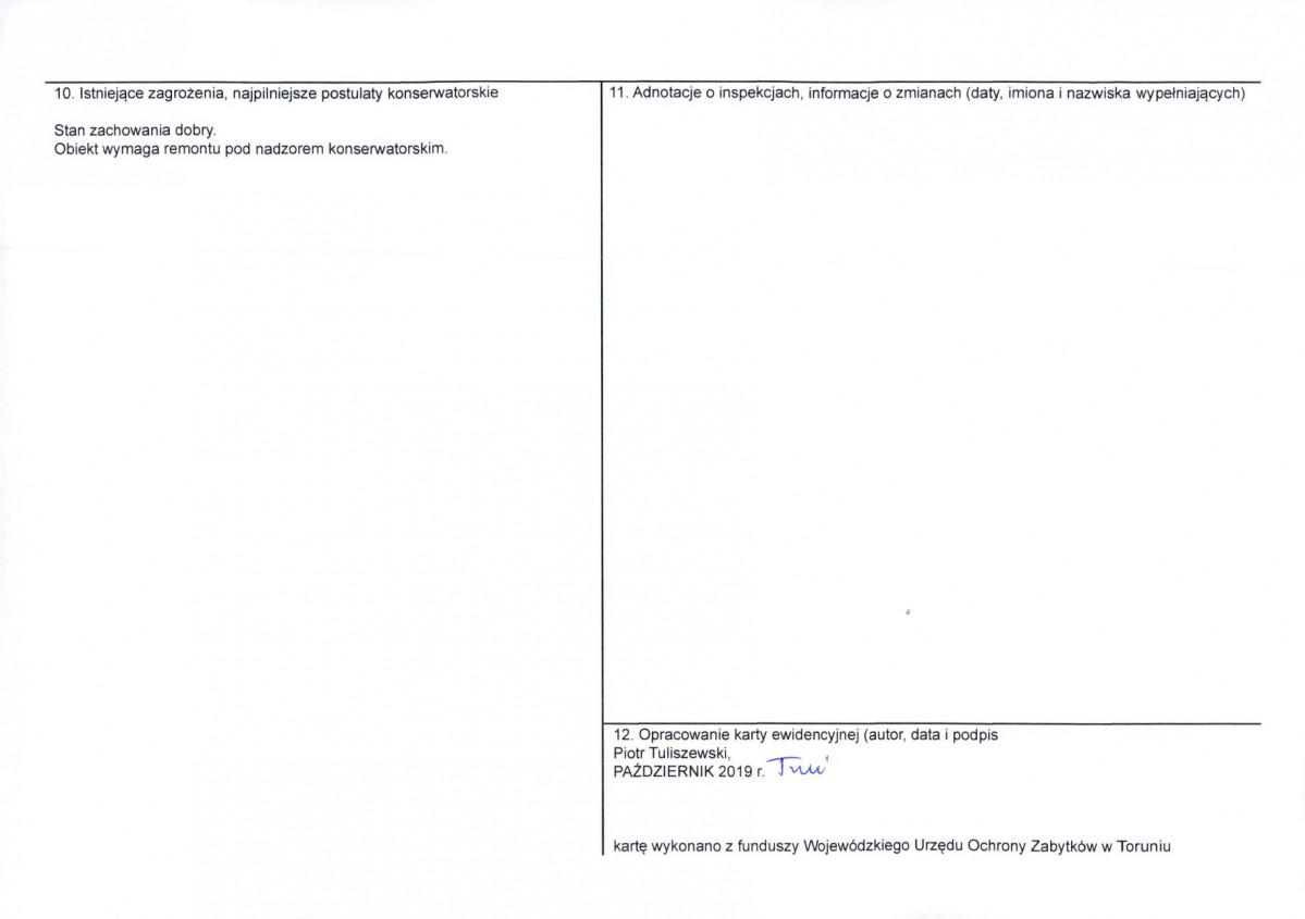 KEZN - Karta obiektu niewpisanego do rejestru, skan nr 2