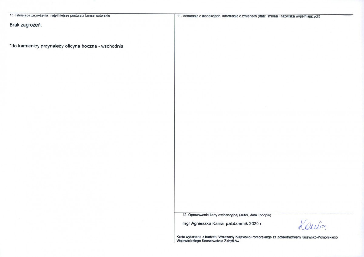 KEZN - Karta obiektu niewpisanego do rejestru, skan nr 2