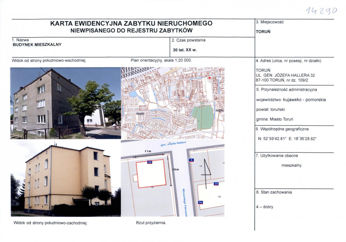 KEZN - Karta obiektu niewpisanego do rejestru, skan nr 1