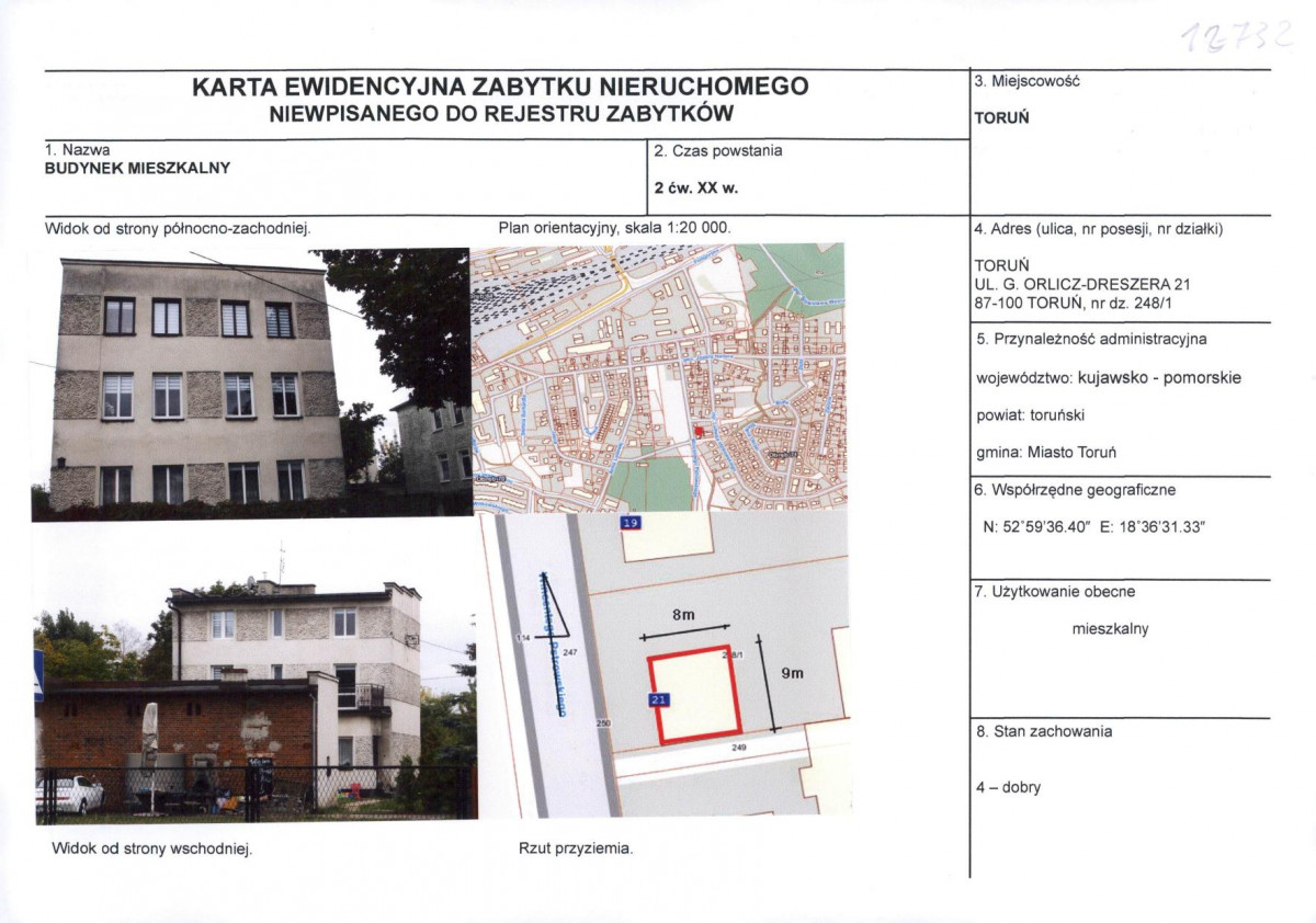 KEZN - Karta obiektu niewpisanego do rejestru, skan nr 1