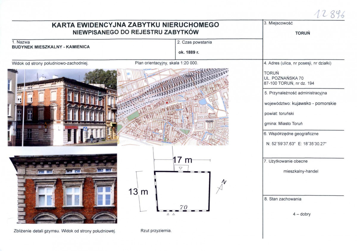KEZN - Karta obiektu niewpisanego do rejestru, skan nr 1