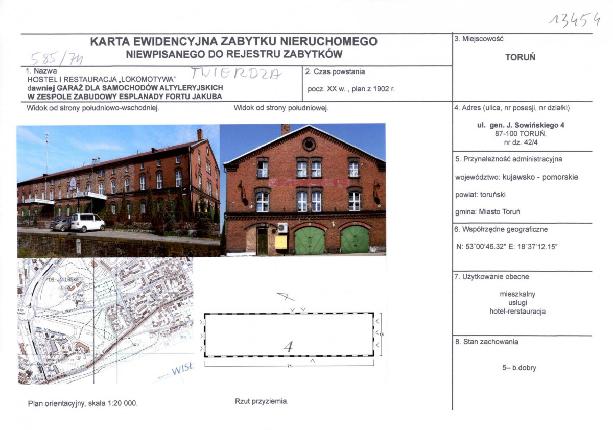 KEZN - Karta obiektu niewpisanego do rejestru, skan nr 1