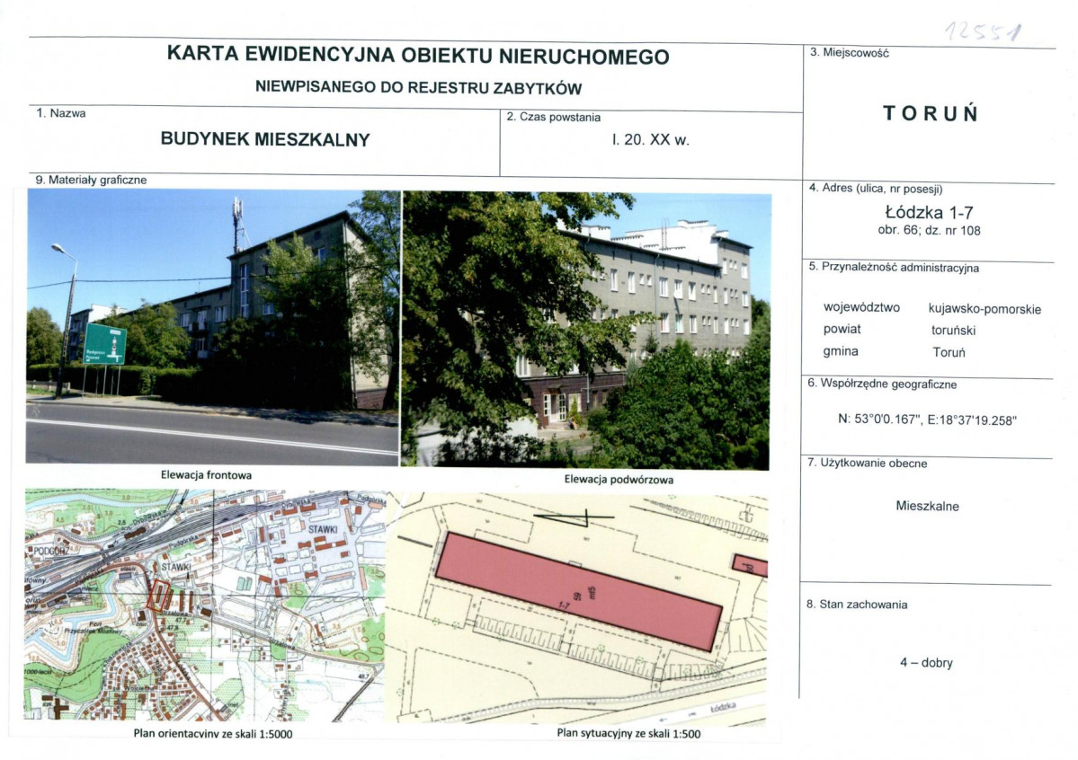 KEZN - Karta obiektu niewpisanego do rejestru, skan nr 1