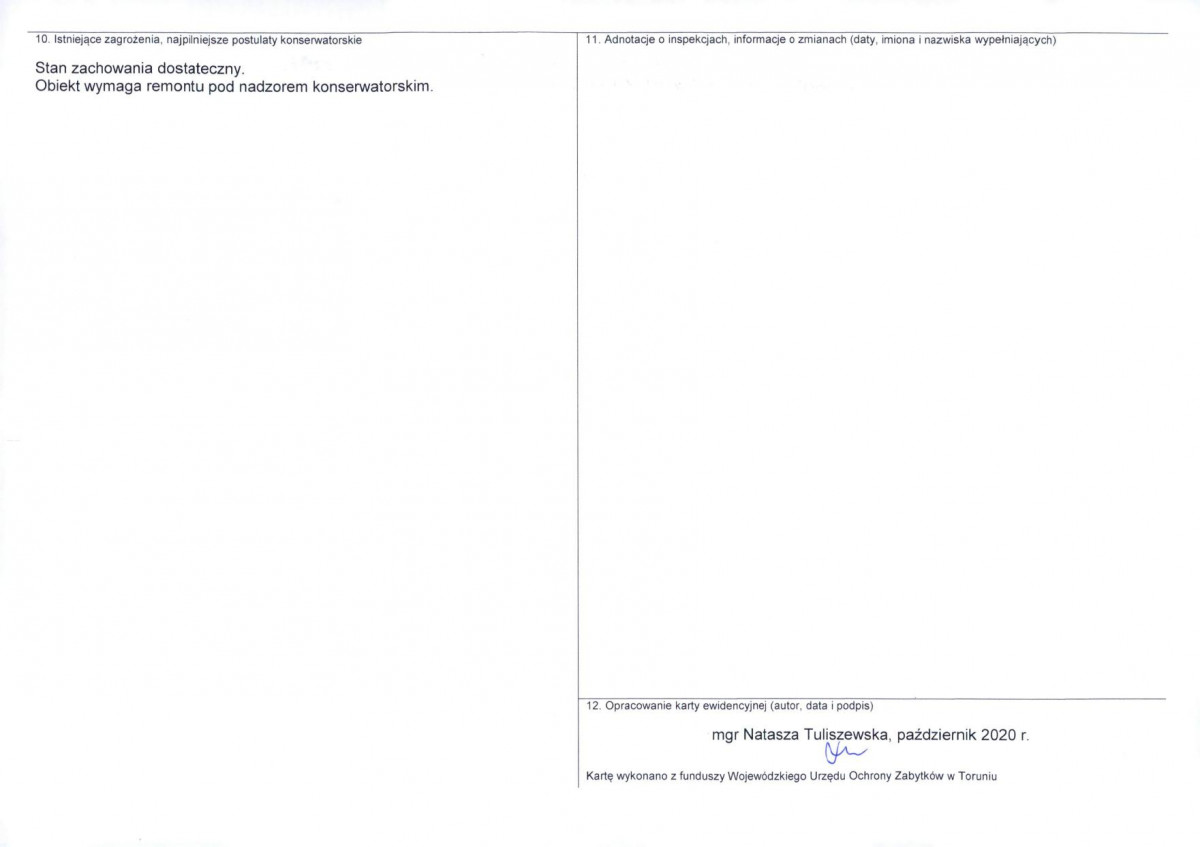 KEZN - Karta obiektu niewpisanego do rejestru, skan nr 2