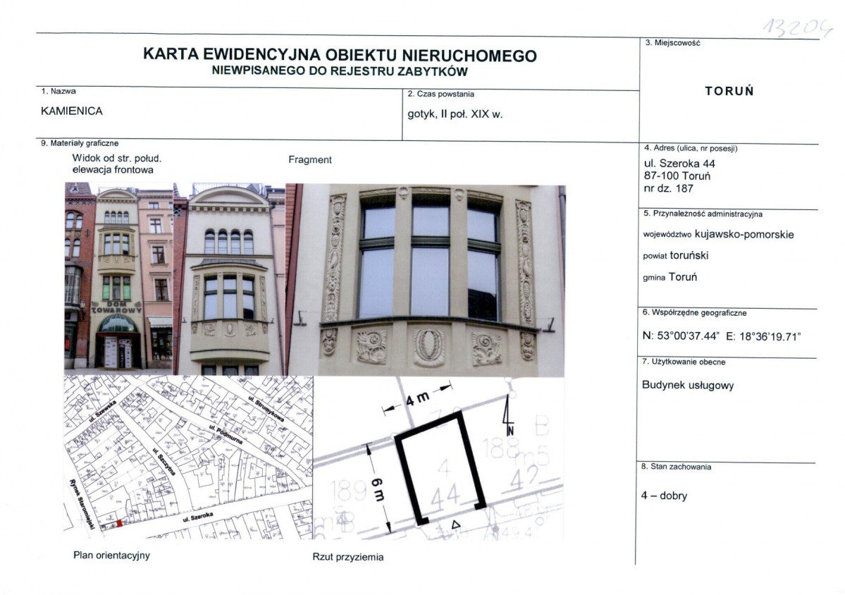 KEZN - Karta obiektu niewpisanego do rejestru, skan nr 1
