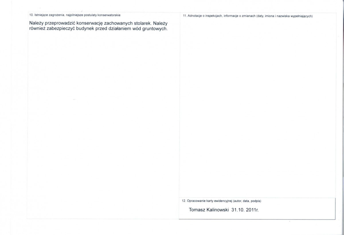 KEZN - Karta obiektu niewpisanego do rejestru, skan nr 2