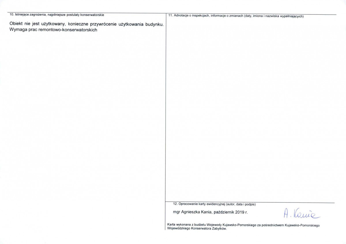 KEZN - Karta obiektu niewpisanego do rejestru, skan nr 2