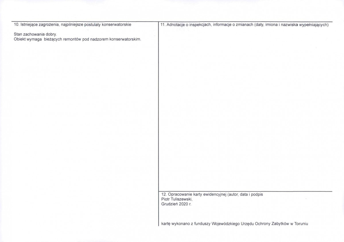 KEZN - Karta obiektu niewpisanego do rejestru, skan nr 2