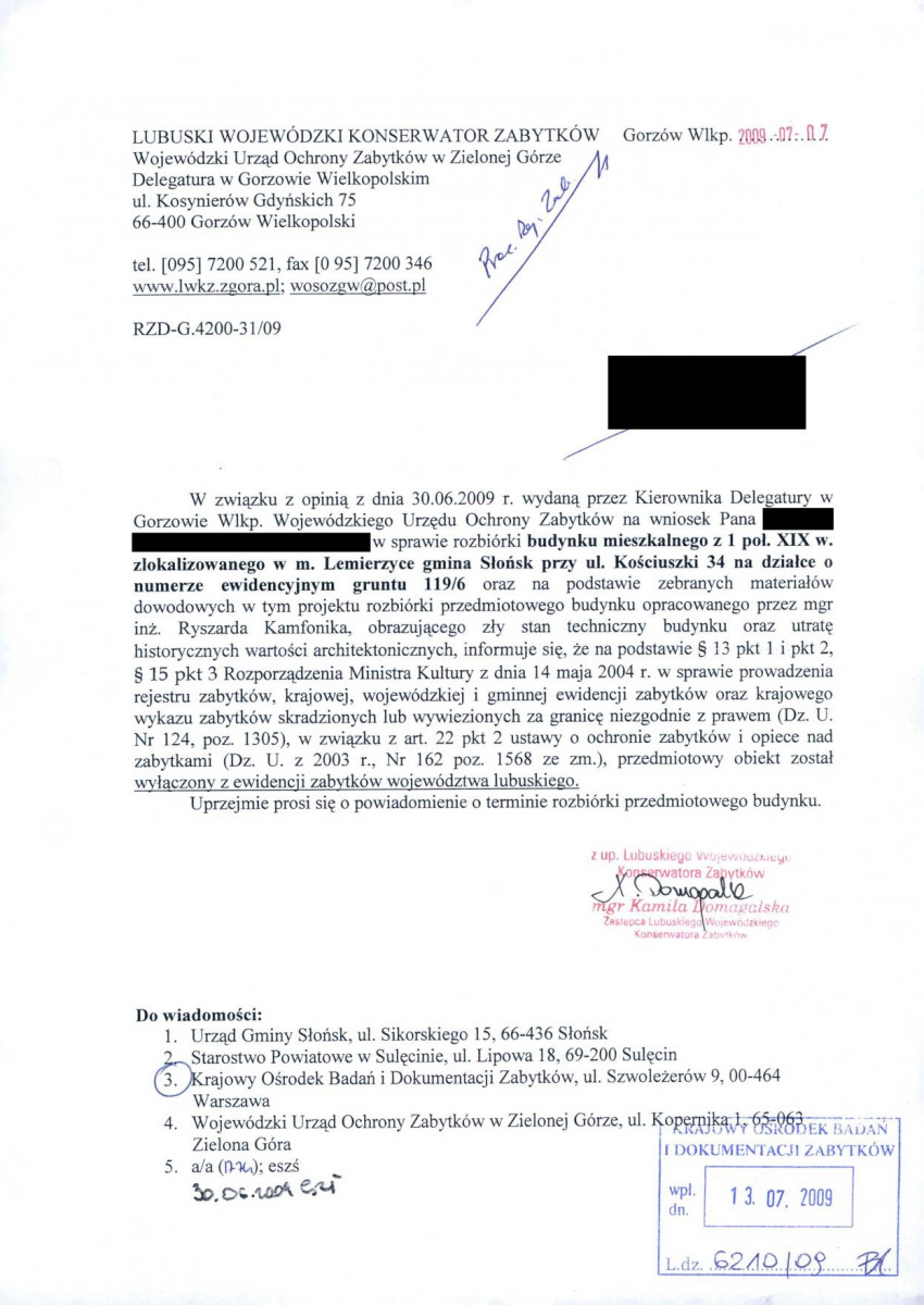 wyl - Wyłączenie z ewidencji, skan nr 1