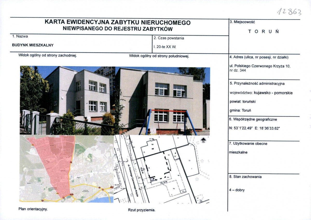 KEZN - Karta obiektu niewpisanego do rejestru, skan nr 1