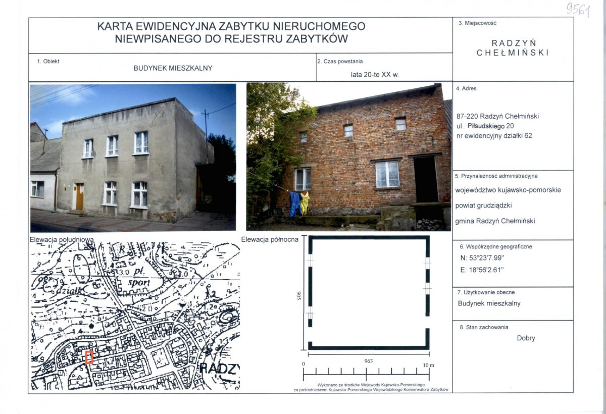 KEZN - Karta obiektu niewpisanego do rejestru, skan nr 1