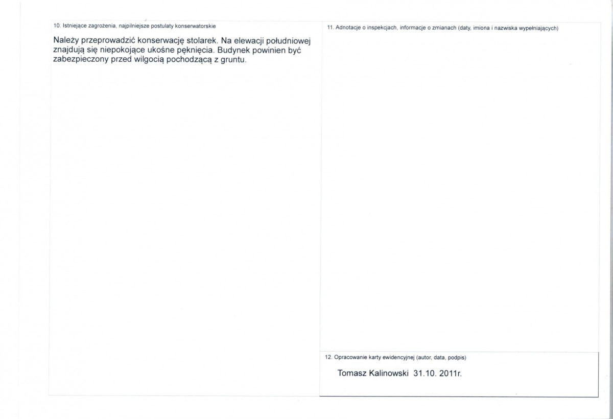 KEZN - Karta obiektu niewpisanego do rejestru, skan nr 2