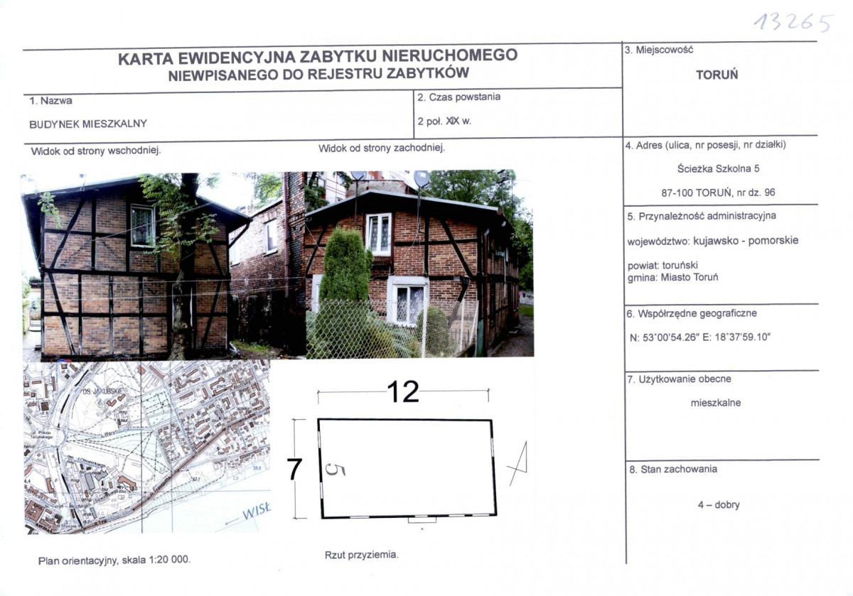 KEZN - Karta obiektu niewpisanego do rejestru, skan nr 1