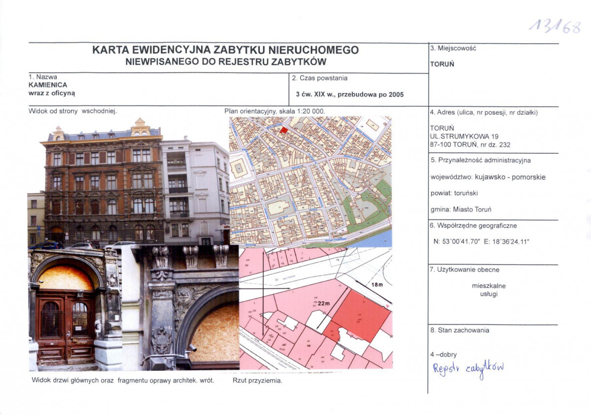 KEZN - Karta obiektu niewpisanego do rejestru, skan nr 1