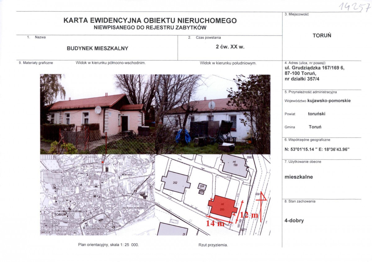 KEZN - Karta obiektu niewpisanego do rejestru, skan nr 1