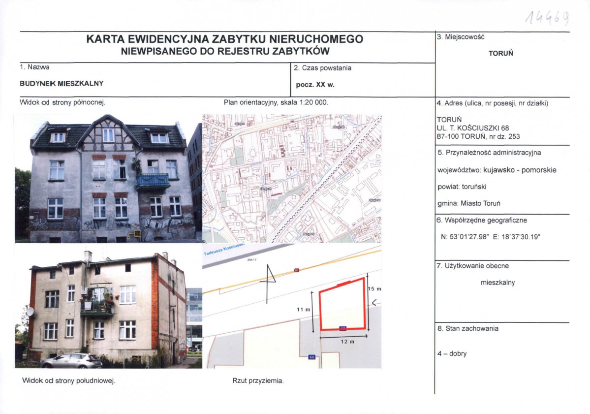 KEZN - Karta obiektu niewpisanego do rejestru, skan nr 1