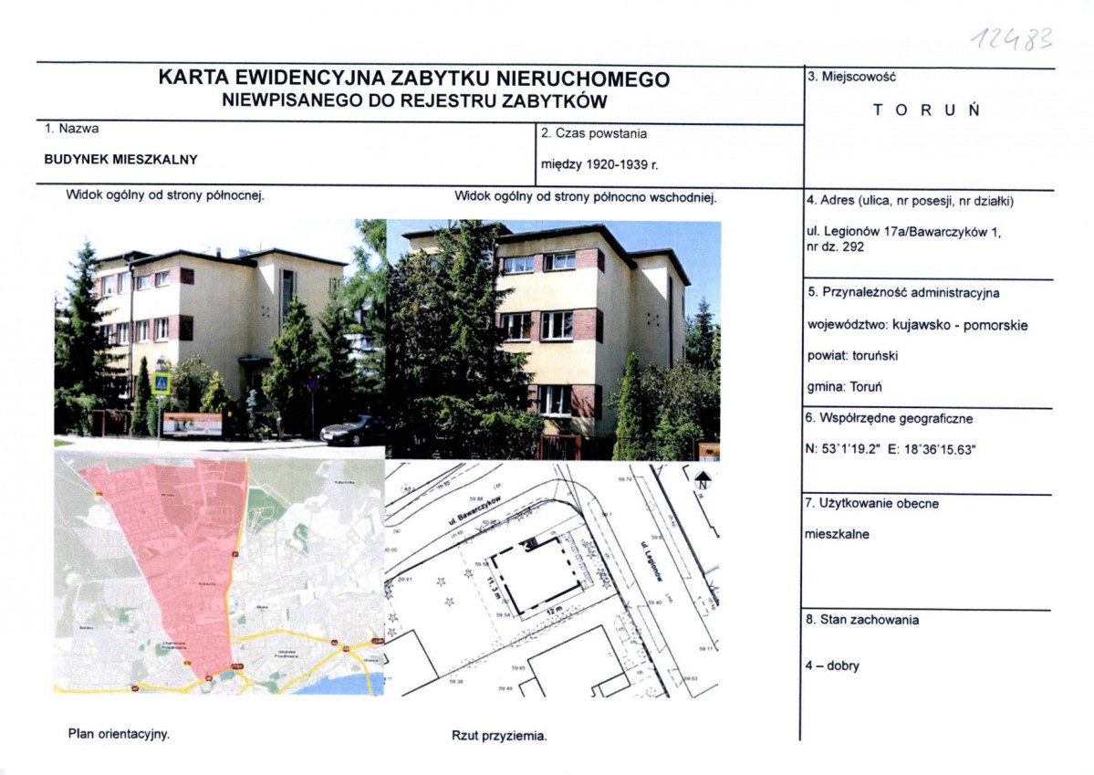KEZN - Karta obiektu niewpisanego do rejestru, skan nr 1