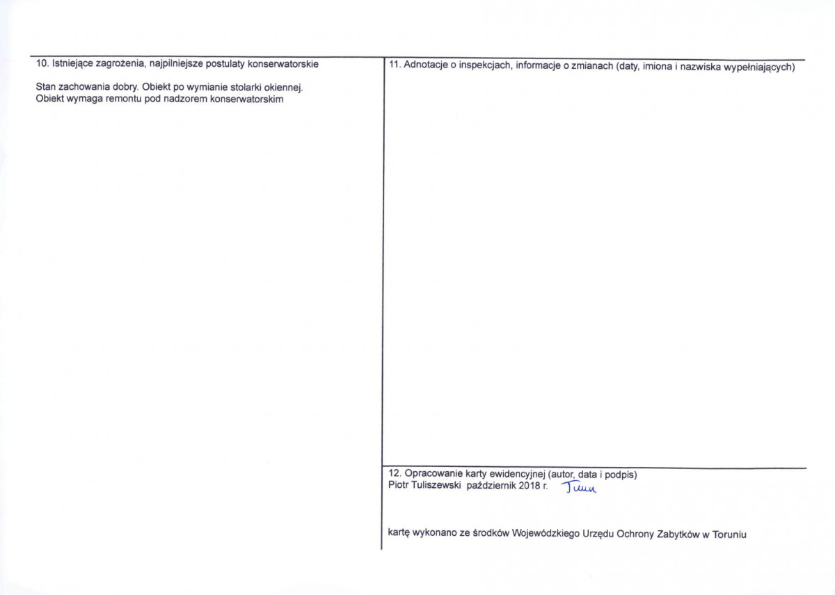 KEZN - Karta obiektu niewpisanego do rejestru, skan nr 2