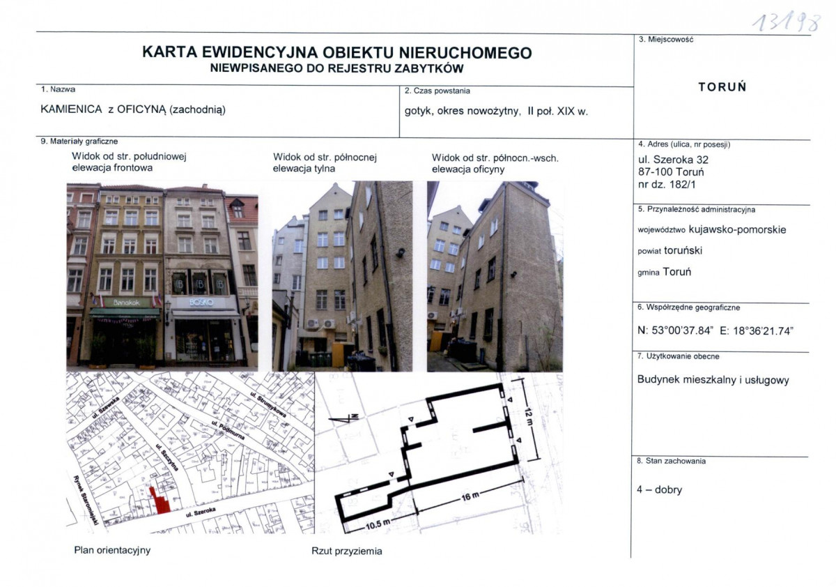 KEZN - Karta obiektu niewpisanego do rejestru, skan nr 1