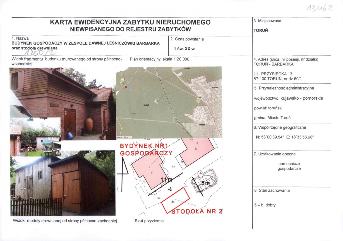 KEZN - Karta obiektu niewpisanego do rejestru, skan nr 1