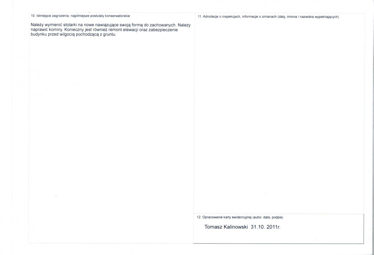 KEZN - Karta obiektu niewpisanego do rejestru, skan nr 2